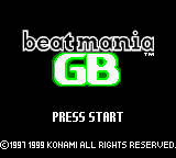 Beatmania GB title screen for GameBoy Color
